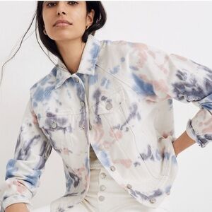 Madewell The Raglan Oversized Jean Jacket: Tie-Dyed Edition Sz S #V1